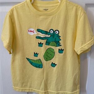 Amazon Yellow Short Sleeve Tee with Cartoon Alligator